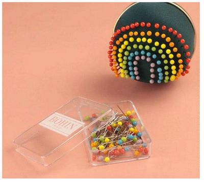 Bohin Glass Head Pins 1 3/16 Rainbow Assortment: 80 pcs – Carpenter Quilts