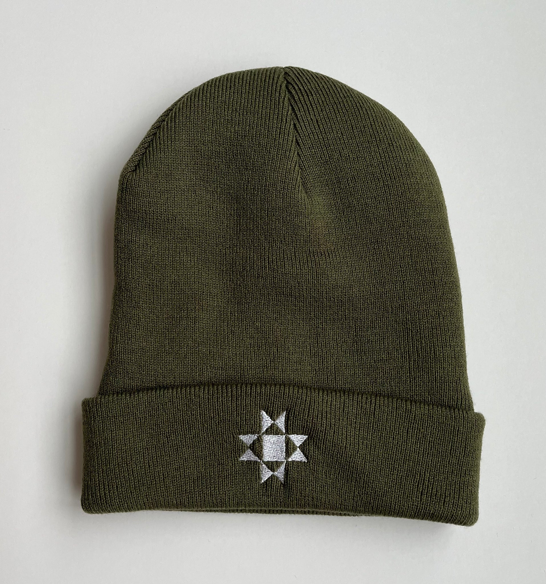 Ohio Star Fleece-Lined Knit Hat: Olive – Carpenter Quilts