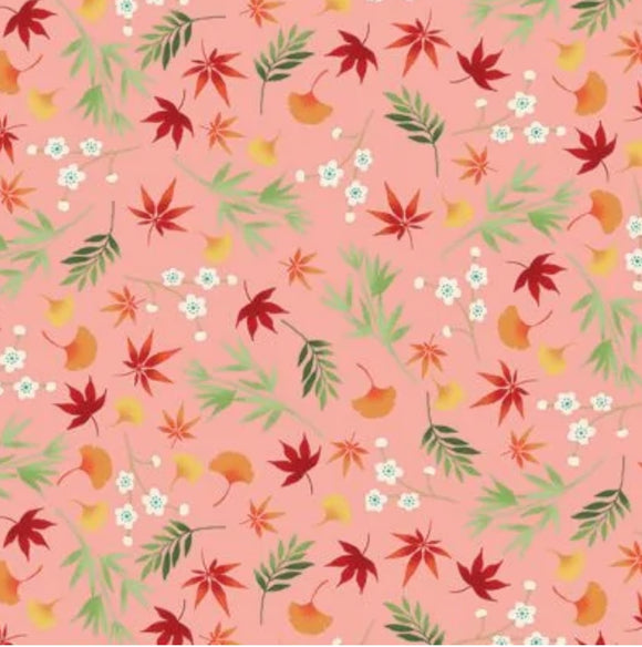 Makower UK: Michiko - Foliage Pink Metallic